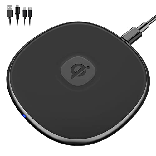 NANAMI Fast Wireless Charger Pad, Maximal 15W Schnelles Kabelloses Ladegerät,Qi Induktive Drahtloses Ladestation für iPhone 14/13/12/11/XS Max/XR/X/8/8+, Samsung Galaxy S22/S21/S20/S10/Note 20/Airpods
