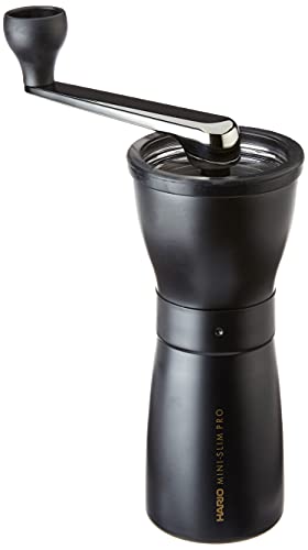 Hario MMSP-1-B Ceramic Coffee Mill Mini-Slim Pro Handkaffeemühle, Schwarz