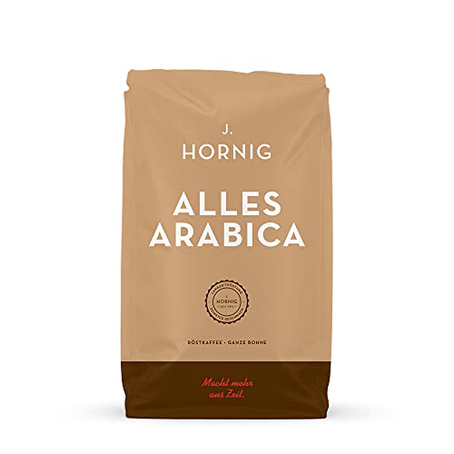 J. Hornig Kaffeebohnen Alles Arabica, 100% Arabica, 500g, reichhaltiges Aroma, für Filterkaffeemaschine und French Press, ganze Bohne
