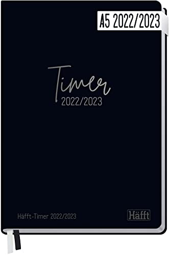 Häfft-Timer 2022/2023 A5 [Just Black] Hardcover Schüler-Kalender, Schüler-Planer, Schulplaner, Studienplaner/Semesterplaner für Oberstufe, Ausbildung, Studium | nachhaltig & klimaneutral