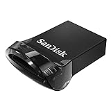 SanDisk Ultra Fit USB 3.1 Flash-Laufwerk 64 GB (Für Laptops, Spielkonsolen und Auto-Audiosysteme, Plug-and-Stay, 130 MB/s Lesen, SecureAcess Software) Schwarz