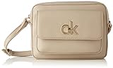 Calvin Klein Damen Re-Lock Kameratasche mit Klappe Crossovers, grau, Medium
