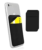 MyGadget 2X 1 Fach Handy Kartenhalter zum aufkleben - RFID Blocking - Haftendes Kartenfach, Kartenhülle, Karten Halterung - Geldbörse Smartphone Etui Schwarz