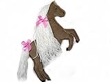 Applikation Pferd gestickt Aufnäher Pony Kinderzimmer Dekoration Mädchen freie Farbwahl Schultüte Einschulung Kita