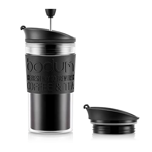Bodum K11102-01 Travel Press Set Kaffeebereiter mit extra Trinkaufsatz, 0.35 l