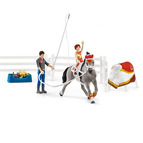 Schleich 42443 Horse Club Spielset - Horse Club Mias Voltigier-Reitset, Spielzeug ab 5 Jahren,6.6 x 24.5 x 19 cm
