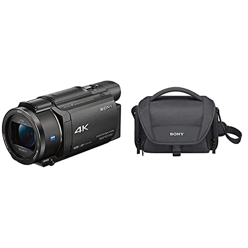 Sony FDR-AX53-4K Ultra Handycam (20-Fach optischer Zoom, 5-Achsen Bildstabilisation, NFC) schwarz & LCS-U21 Universal-Tasche für Handycam, Alpha und Cybershot Kameras