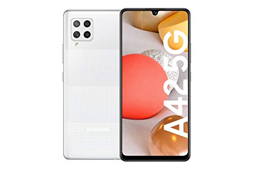 Samsung Galaxy A42 5G Android Smartphone ohne Vertrag, 4 Kameras, großer 5.000 mAh Akku, 6,6 Zoll Super AMOLED-Display, 128 GB/4 GB RAM, 5G Datenverbindung, Handy in Weiß, deutsche Version