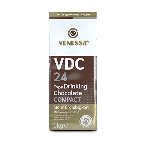 Venessa VDC 24 Trinkschokolade Automatenkakao 10 x 1kg, Instant Pulver, Schokopulver für Kaffeeautomaten, 24% ausgesuchter Premium Kakao, Vending, Aromaschutzbeutel