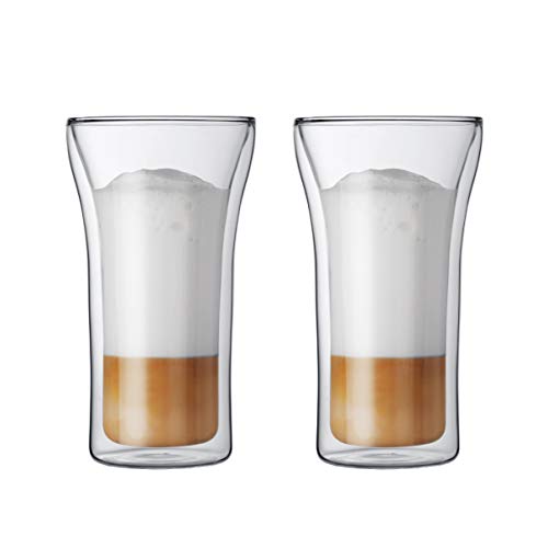 Bodum ASSAM 2-teiliges Kaffeeglas-Set (Doppelwandig, Mundgeblasen, Spülmaschinengeeignet, 0,4 liters) transparent