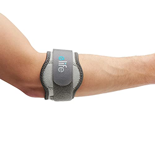 Elife Tennisarm Bandage | Unterarmbandage zur Schmerzlinderung der Sehnenansätze | stützt Ellenbogengelenk & Muskeln | bei Schmerzen + zur Vorbeugung | Links & rechts (M)