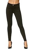 Elara Damen Slim Fit Hose Highwaist Jeans Chunkyrayan H619-16 Black 40 (L)