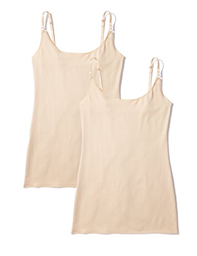 Amazon-Marke: Iris & Lilly Damen Unterhemd, 2er Pack, Beige (Classic Nude), M, Label: M