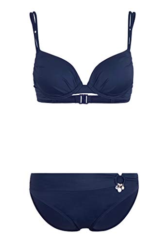 s.Oliver RED LABEL Beachwear LM Damen Tonja Bikini-Set, marine, 34 C