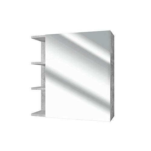 Vicco Spiegelschrank Fynn 62 cm Beton-Grau - Spiegel Hängespiegel Badspiegel
