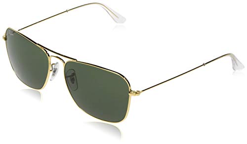 Ray-Ban Unisex Rb 3136 Sonnenbrille, Gold (Gestell: Gold, Gläser: Grün Klassisch 001), Large (Herstellergröße: 58)
