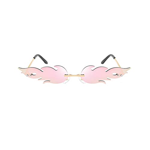TOYANDONA Flamme Form Brillen Flamingo Sonnenbrille Punk-Stil Sunglasses Sommer Vintage Katzenaugen-Sonnenbrille Retro kleine Rahmen Damen Frauen Mädchen Pink