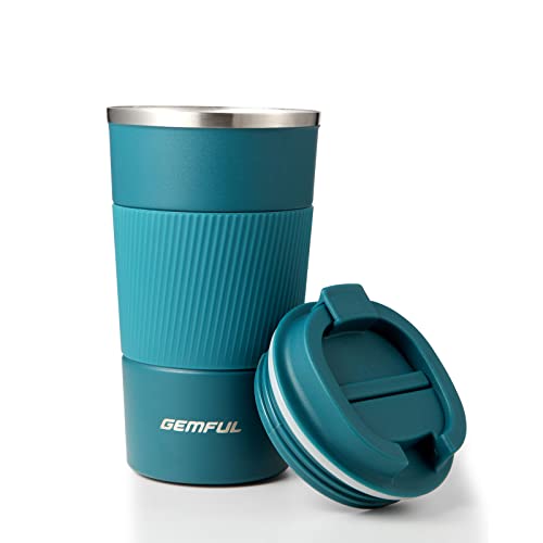 GEMFUL Thermobecher Travel Mug Edelstahl Auslaufsicher Kaffeebecher mit Deckel für Wasser Tee und Kaffee 510ml