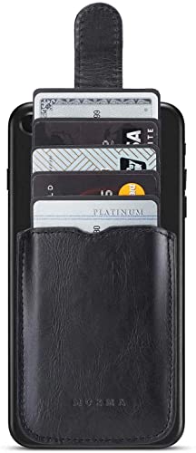 Kartenhalter für die Rückseite des Telefons, PU-Leder RFID-Blockierung 5 Ziehen Kreditkarte Bargeld Handy Wallet Pocket Stick auf der Rückseite des iPhones