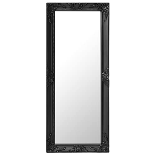 vidaXL Wandspiegel im Barock-Stil Antik mit Montagehaken Dekospiegel Hängespiegel Badspiegel Spiegel Flurspiegel Garderobe 50x120cm Schwarz