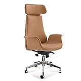 Chefbürostuhl, ergonomisch verstellbare Sitzhöhe, Haushalts-Computerstuhl aus Leder, um 360 Grad drehbare Taille, Boss-Stuhl (Farbe: Khaki, Größe: Kurze Rückenlehne)