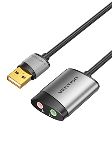 VENTION Externe USB Soundkarte für Computer,PS5,PS4,External Sound Card USB Audio Stereo Adapter für Windows und Mac.