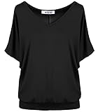 Van Der Rich ® - T-Shirt Kurzarm Oberteile - Damen (Schwarz, XL)