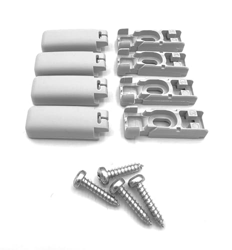 Spannschuhe für verspannte Plissees (4 Stück) – Farbe: grau – passend für Stick & Fix Klebeträger und Stick & Fix Front Klebeplatten