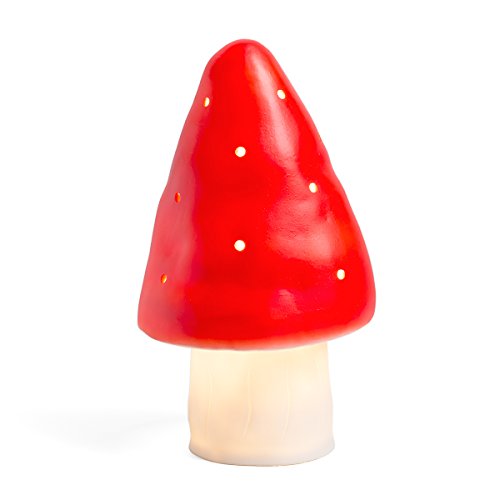 corpus delicti :: Leuchte/Lampe Kleiner Pilz spitz - rote Fliegenpilzlampe – Neue sichere Version mit ungefährlichen 12V – Kinder-LED-Nachtlicht für Jungs und Mädchen (LPK)