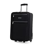 ITACA - Koffer Klein Handgepäck - Koffer Handgepäck 55x40x20 Leicht und Robust - Reisekoffer Klein aus Hochwertigen Materialien T71950, Schwarz