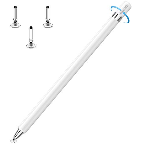 Mixoo Stylus Stift Drehbarer Disc Touch Pen, Eingabestift kompatibel mit iPhone/Android/Samsung Galaxy/Microsoft/Huawei/Allen Touchscreen Tablets (Weiß)