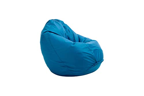 Bruni Sitzsack Classico M in Blau – Sitzsack mit Innensack zum Zocken & Lesen, Indoor- und Outdoor-geeignet, Abnehmbarer Bezug, lebensmittelechte EPS-Perlen als Bean-Bag-Füllung, aus Deutschland