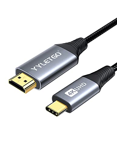 USB C auf HDMI Kabel 4K (Thunderbolt 3 kompatibel),YYletgo Typ C auf HDMI Kabel kompatibel mit MacBook Pro/Air 2020-2018,iPad Air 4,Samsung Galaxy Note20/S20/S10/S9,Huawei Mate 40/Mate40 Pro/Mate30