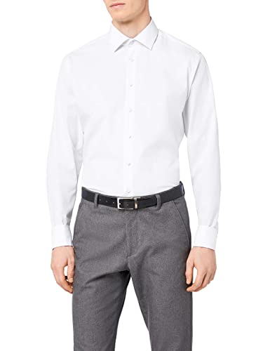 Seidensticker Herren Business Hemd - Slim Fit - Bügelfrei - Kent Kragen - Langarm - 100% Baumwolle, Farbe: Weiß (Weiß 01), Size 42
