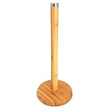 com-four® Küchenrollenhalter stehend - Papierrollenhalter für die Küche - stehender Rollenhalter aus Bambus - Küchenrollenhalterung ohne Bohren - 32 cm (1 Stück - Bambus - braun)