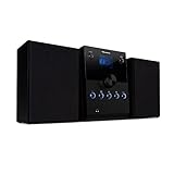 auna MC-30 DAB Micro-Stereoanlage - 2,4“ Farb-Display, 2-Wege-Lautsprecher Set, CD-Player, 20 Watt max. DAB+-Tuner, UKW-PLL, Bluetooth, AUX, Fernbedienung, Schwarz