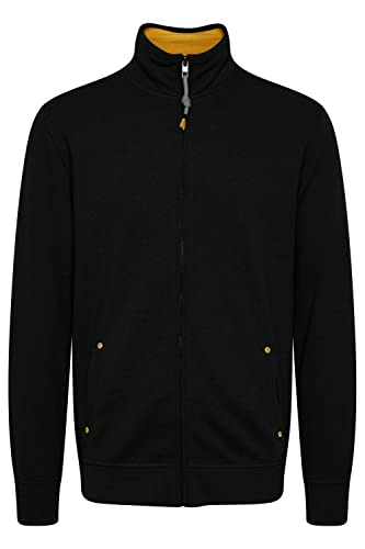 !Solid Karim Herren Sweatjacke Cardigan Jacke mit Stehkragen aus 100% Baumwolle, Größe:XL, Farbe:Black (194007)