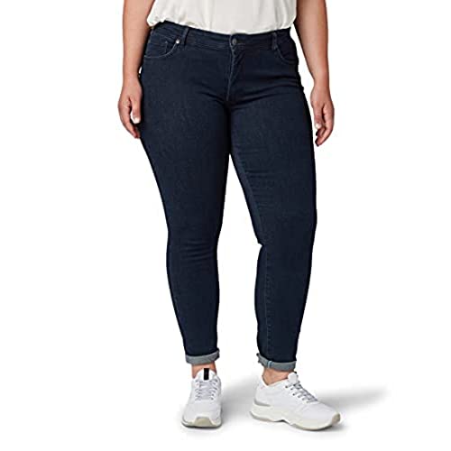 TOM TAILOR Damen Plussize Skinny Jeans 1013516, 10133 - Dark Dye Dlue Denim, 46 Große Größen