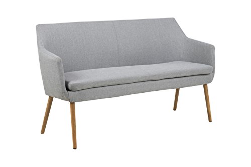 AC Design Furniture Trine Bank, H: 86 x B: 159 x T: 56 cm, Hellgrau, Stoff, 1 Stk.