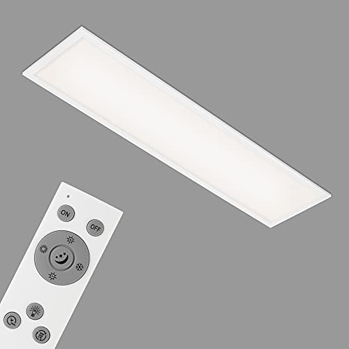 BRILONER – Deckenlampe LED, Bürodeckenlampe LED Panel dimmbar, Farbtemperatursteuerung, inkl. Fernbedienung, 24W, 2.600 Lumen, Weiß, 1000x250x60mm (LxBxH)