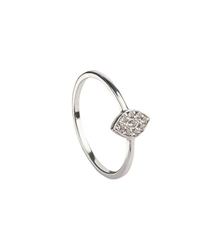 SIX Mit Steinen verzierter Ring aus 925er Silber in Augen-Optik - Größe: 52 (728-865)