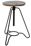 elbmöbel Sitzhocker im Industrial Design braun schwarz hoch Pflanztisch Metall Schminkhocker für Schminktisch Landhaus (3 Beine)