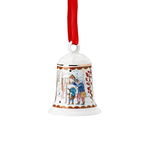 Hutschenreuther Porzellanglocke 2021' Weihnachtsgaben 7 cm Weihnachtsglocke, Porzellan, Mehrfarbig
