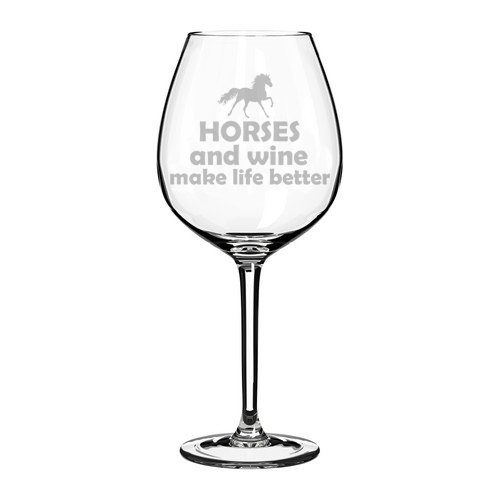 Weinglaskelch, Pferde und Wein machen das Leben besser, Jumbo, 590 ml