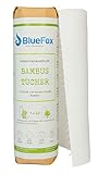 BlueFox I Bambus Küchenrolle -Papiertücher- waschbare & Wiederverwendbare Küchentücher I umweltfreundliche Allzwecktücher I saugstarke & reißfeste Haushaltsrolle I ersetzt ca.60 Papierrollen