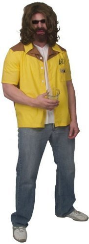 The Big Lebowski Team Dude Bowling Gold Button-Down Shirt Kostüm (X-Large)