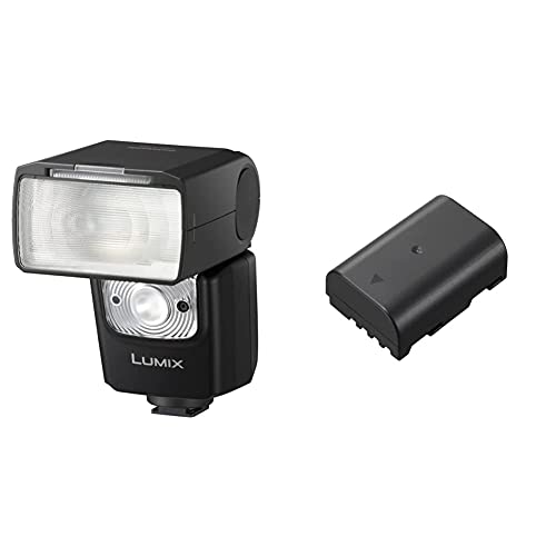 Panasonic LUMIX DMW-FL580L Externes Blitzgerät (Leitzahl 58, LED-Videoleuchten-Funktion, kabellose Bedienung) schwarz & LUMIX DMW-BLF19E Li-Ion Akku (geeignet für LUMIX GH4 und LUMIX GH3) schwarz