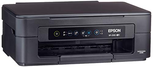 Epson Expression Home XP-2105 3-in-1-Tintenstrahl-Multifunktionsgerät, Drucker (Scanner, Kopierer, WiFi, Einzelpatronen, 4 Farben, DIN A4) Amazon Dash Replenishment-fähig, schwarz, weiss
