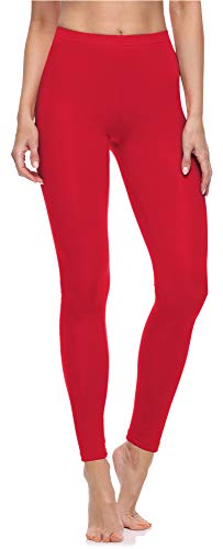 Merry Style Damen Lange Leggings aus Baumwolle MS10-198 (Rot, L)