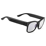 Smart Audio Sonnenbrille polarisierte Gläser, UV400, offene Ohren, Bluetooth-Sonnenbrille, Lautsprecher, Musikhören und Telefonieren (schwarzer Rahmen, transparente Linse)